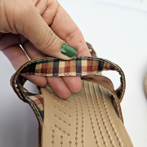 Crocs Aleigh Brown Leather Strappy Cork Platform Wedge Slip On Sandals sz 6W - Picture 10 of 11